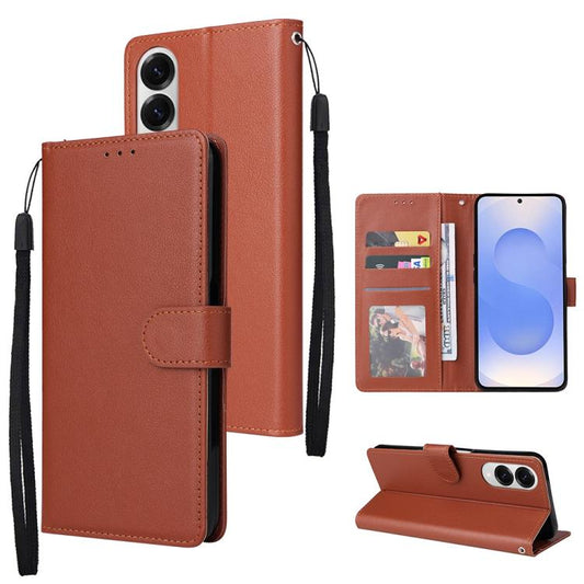 3-Card Slots Multifunctional Leather Phone Case, For Samsung Galaxy S25 Edge 5G