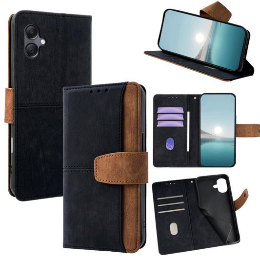 Color Stitching Skin Feel Leather RFID Blocking Phone Case, For Samsung Galaxy A06, For Samsung Galaxy A56 5G, For Samsung Galaxy A26 5G, For Samsung Galaxy A36 5G, For Samsung Galaxy A16 4G / 5G, For Samsung Galaxy A15 4G / 5G, For Samsung Galaxy A55 ...