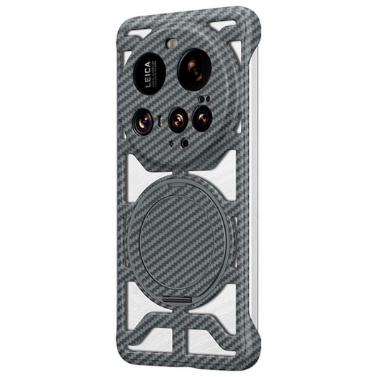 Hollow Carbon Fiber Rotating Bracket MagSafe Phone Case, For Xiaomi 15 Ultra, For Xiaomi 15 Pro, For Xiaomi 15, For Xiaomi 14 Ultra, For Xiaomi 14 Pro, For Xiaomi 14