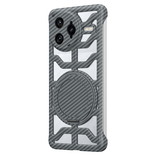 Hollow Carbon Fiber Rotating Bracket MagSafe Phone Case, For Redmi K80 Pro, For Redmi K80, For Redmi K70 / K70 Pro