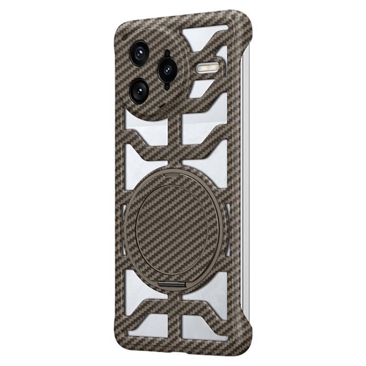 Hollow Carbon Fiber Rotating Bracket MagSafe Phone Case, For Redmi K80 Pro, For Redmi K80, For Redmi K70 / K70 Pro