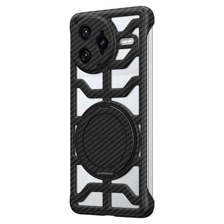 Hollow Carbon Fiber Rotating Bracket MagSafe Phone Case, For Redmi K80 Pro, For Redmi K80, For Redmi K70 / K70 Pro