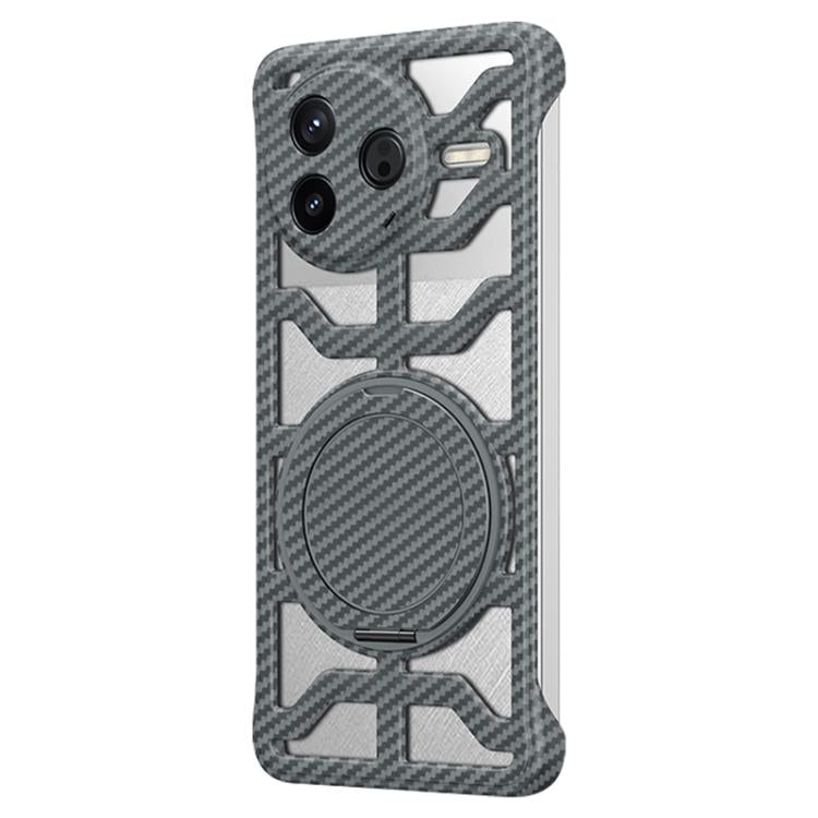 Hollow Carbon Fiber Rotating Bracket MagSafe Phone Case, For Redmi K80 Pro, For Redmi K80, For Redmi K70 / K70 Pro