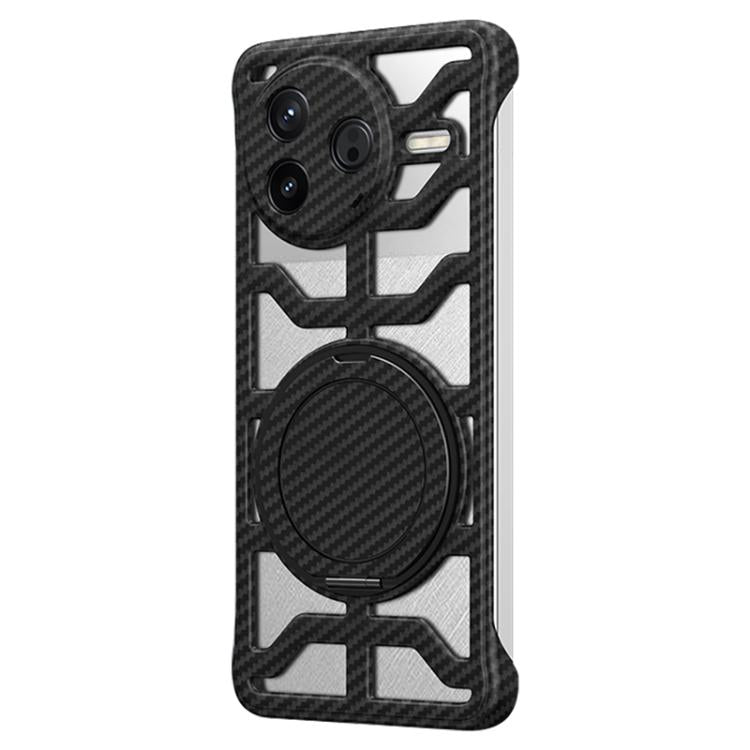 Hollow Carbon Fiber Rotating Bracket MagSafe Phone Case, For Redmi K80 Pro, For Redmi K80, For Redmi K70 / K70 Pro