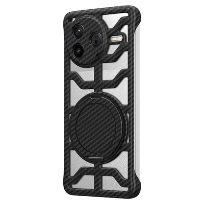 Hollow Carbon Fiber Rotating Bracket MagSafe Phone Case, For Redmi K80 Pro, For Redmi K80, For Redmi K70 / K70 Pro