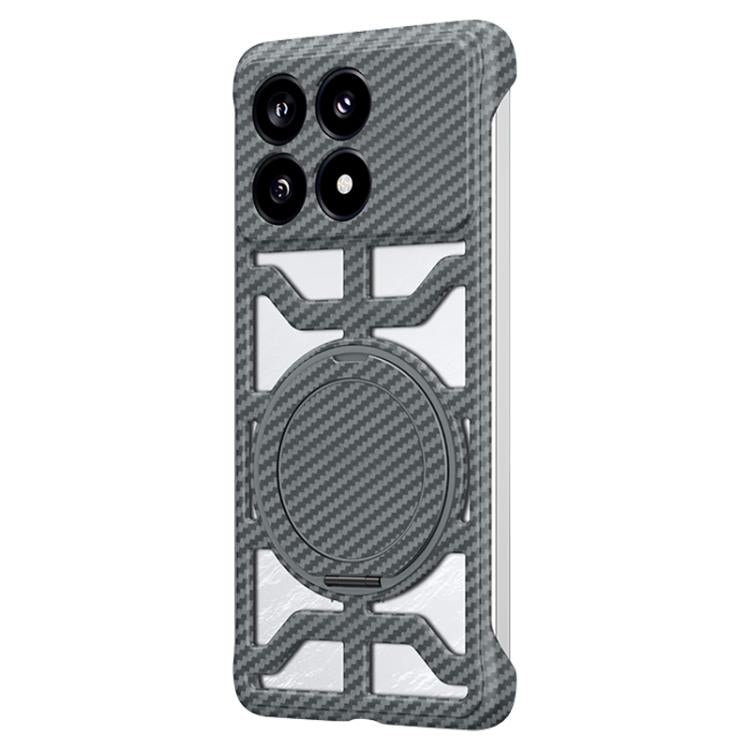 Hollow Carbon Fiber Rotating Bracket MagSafe Phone Case, For Redmi K80 Pro, For Redmi K80, For Redmi K70 / K70 Pro