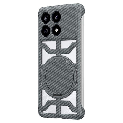 Hollow Carbon Fiber Rotating Bracket MagSafe Phone Case, For Redmi K80 Pro, For Redmi K80, For Redmi K70 / K70 Pro