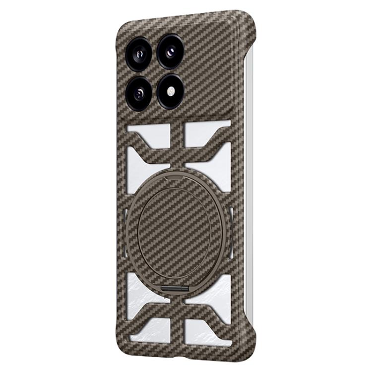 Hollow Carbon Fiber Rotating Bracket MagSafe Phone Case, For Redmi K80 Pro, For Redmi K80, For Redmi K70 / K70 Pro