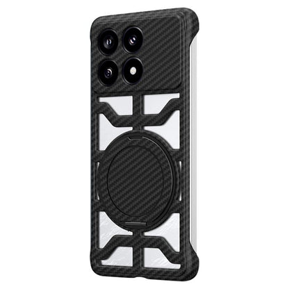 Hollow Carbon Fiber Rotating Bracket MagSafe Phone Case, For Redmi K80 Pro, For Redmi K80, For Redmi K70 / K70 Pro