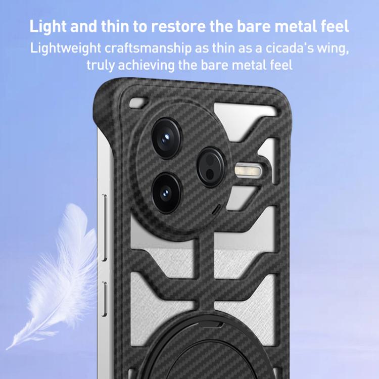 Hollow Carbon Fiber Rotating Bracket MagSafe Phone Case, For Redmi K80 Pro, For Redmi K80, For Redmi K70 / K70 Pro