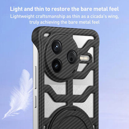 Hollow Carbon Fiber Rotating Bracket MagSafe Phone Case, For Redmi K80 Pro, For Redmi K80, For Redmi K70 / K70 Pro