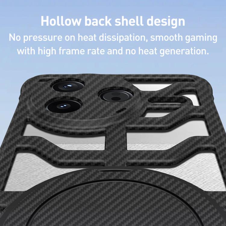 Hollow Carbon Fiber Rotating Bracket MagSafe Phone Case, For Redmi K80 Pro, For Redmi K80, For Redmi K70 / K70 Pro