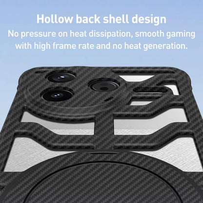 Hollow Carbon Fiber Rotating Bracket MagSafe Phone Case, For Redmi K80 Pro, For Redmi K80, For Redmi K70 / K70 Pro