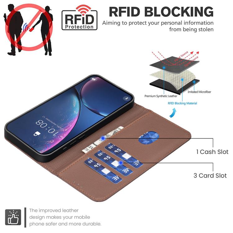 Geometric Pattern RFID Leather Phone Case, For Realme C53, For Realme C55