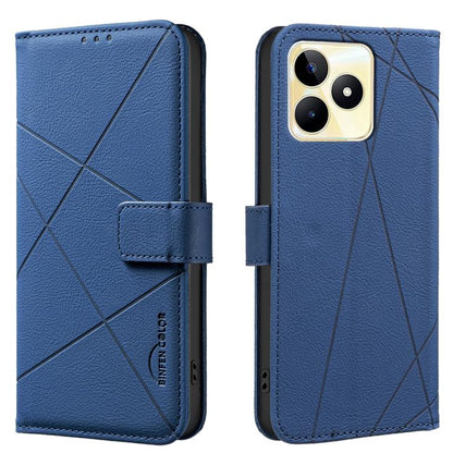 Geometric Pattern RFID Leather Phone Case, For Realme C53, For Realme C55