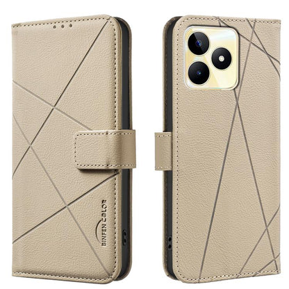 Geometric Pattern RFID Leather Phone Case, For Realme C53, For Realme C55