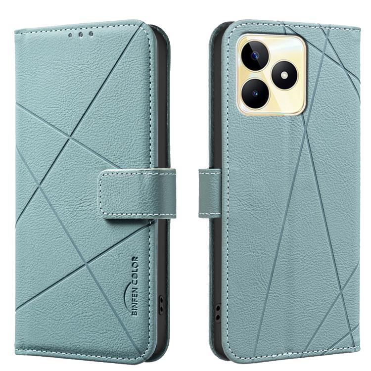 Geometric Pattern RFID Leather Phone Case, For Realme C53, For Realme C55