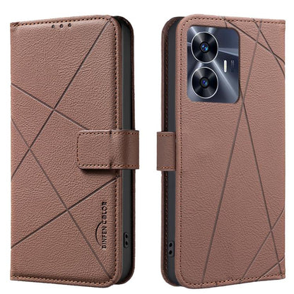 Geometric Pattern RFID Leather Phone Case, For Realme C53, For Realme C55