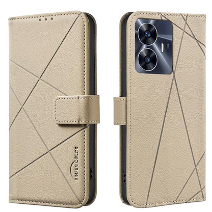 Geometric Pattern RFID Leather Phone Case, For Realme C53, For Realme C55