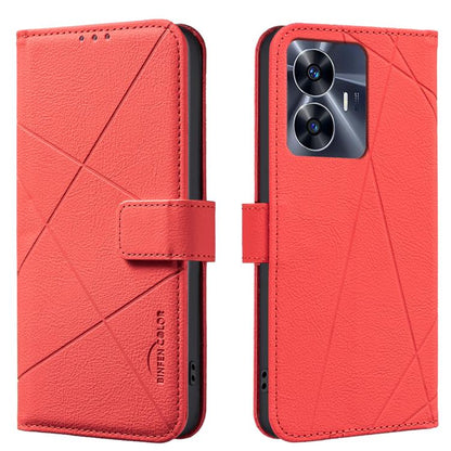 Geometric Pattern RFID Leather Phone Case, For Realme C53, For Realme C55