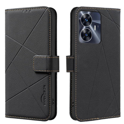 Geometric Pattern RFID Leather Phone Case, For Realme C53, For Realme C55