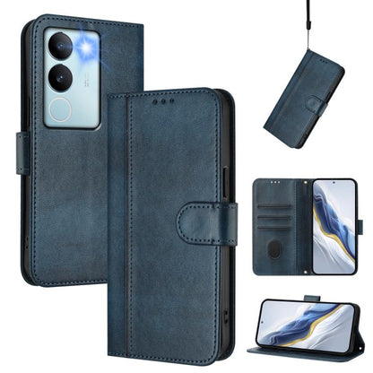 Line Splicing Buckle Retro Leather Phone Case, For vivo V29 5G Global / V29 Pro, For vivo Y17s 4G Global / Y17s 5G India, For vivo Y78+ 5G / Y78 Global / V29 Lite, For vivo Y100 5G / Y100A 5G India, For vivo Y02A 4G / Y02 4G / Y11 2023�����������������...