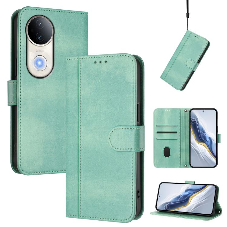 Line Splicing Buckle Retro Leather Phone Case, For vivo Y29 4G Global, For vivo V50 5G Global, For vivo S20 5G, For vivo S20 Pro 5G, For vivo V40 Lite 5G IDN / Y300 5G Global, For vivo V40 Lite 4G IDN / Y300 5G IDN
