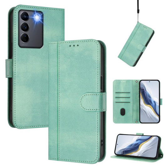 Line Splicing Buckle Retro Leather Phone Case, For vivo V27 5G / V27 Pro 5G Global, For vivo V27e 4G / T2 4G Global, For vivo Y72 5G / Y52 5G / iQOO Z3, For vivo Y35 4G / Y22s 4G / Y22 4G Global, For vivo Y55s 5G 2023 / Y30 5G��������������������������...
