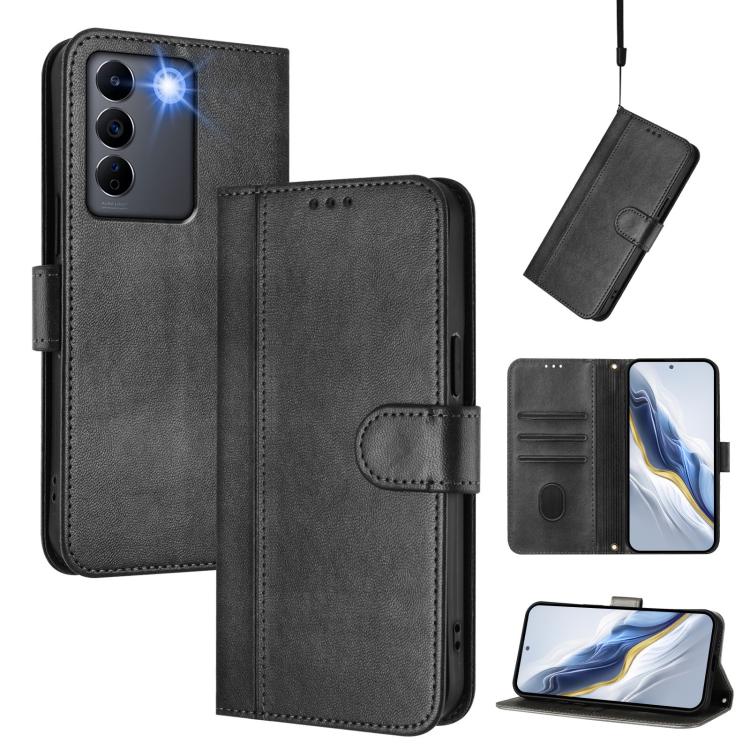 Line Splicing Buckle Retro Leather Phone Case, For vivo V27 5G / V27 Pro 5G Global, For vivo V27e 4G / T2 4G Global, For vivo Y72 5G / Y52 5G / iQOO Z3, For vivo Y35 4G / Y22s 4G / Y22 4G Global, For vivo Y55s 5G 2023 / Y30 5G��������������������������...