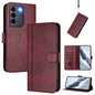 Line Splicing Buckle Retro Leather Phone Case, For vivo V27 5G / V27 Pro 5G Global, For vivo V27e 4G / T2 4G Global, For vivo Y72 5G / Y52 5G / iQOO Z3, For vivo Y35 4G / Y22s 4G / Y22 4G Global, For vivo Y55s 5G 2023 / Y30 5G��������������������������...