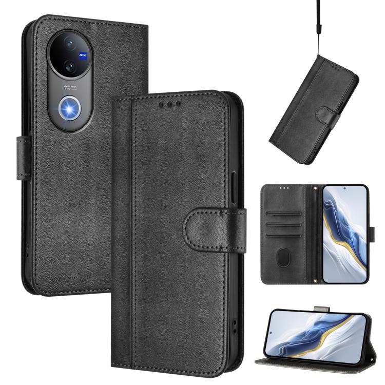 Line Splicing Buckle Retro Leather Phone Case, For vivo Y29 4G Global, For vivo V50 5G Global, For vivo S20 5G, For vivo S20 Pro 5G, For vivo V40 Lite 5G IDN / Y300 5G Global, For vivo V40 Lite 4G IDN / Y300 5G IDN