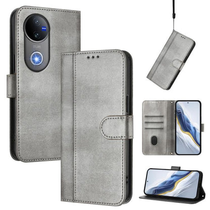 Line Splicing Buckle Retro Leather Phone Case, For vivo Y29 4G Global, For vivo V50 5G Global, For vivo S20 5G, For vivo S20 Pro 5G, For vivo V40 Lite 5G IDN / Y300 5G Global, For vivo V40 Lite 4G IDN / Y300 5G IDN