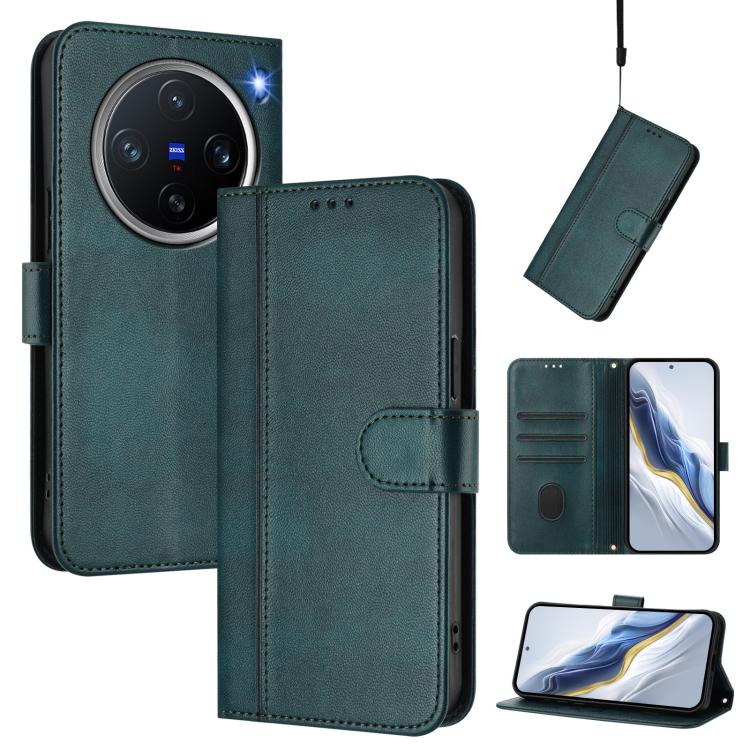 Line Splicing Buckle Retro Leather Phone Case, For vivo Y19s 4G Global, For vivo X200 Pro mini, For vivo Y100 5G IDN / T3 5G IDN, For vivo V40e 5G India / iQOO Z9s 5G, For vivo V40 5G / V40 Pro 5G Global, For vivo iQOO Z9s Pro 5G / T3 Pro 5G India