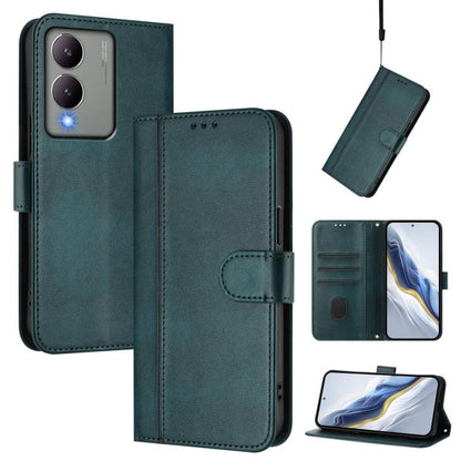 Line Splicing Buckle Retro Leather Phone Case, For vivo V29 5G Global / V29 Pro, For vivo Y17s 4G Global / Y17s 5G India, For vivo Y78+ 5G / Y78 Global / V29 Lite, For vivo Y100 5G / Y100A 5G India, For vivo Y02A 4G / Y02 4G / Y11 2023�����������������...