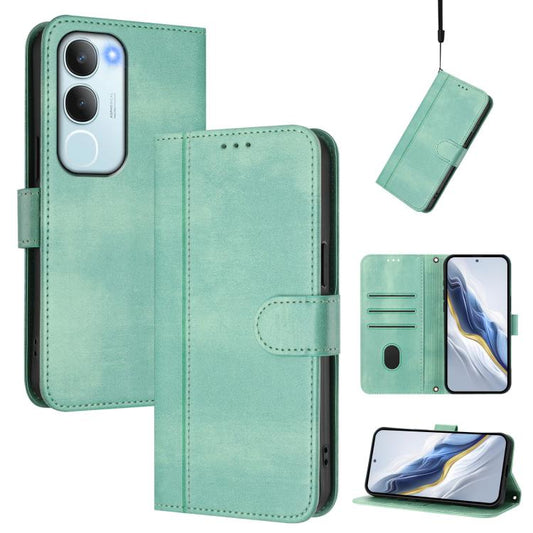 Line Splicing Buckle Retro Leather Phone Case, For vivo Y19s 4G Global, For vivo X200 Pro mini, For vivo Y100 5G IDN / T3 5G IDN, For vivo V40e 5G India / iQOO Z9s 5G, For vivo V40 5G / V40 Pro 5G Global, For vivo iQOO Z9s Pro 5G / T3 Pro 5G India