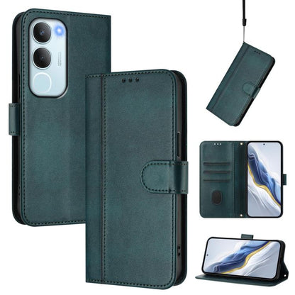 Line Splicing Buckle Retro Leather Phone Case, For vivo Y19s 4G Global, For vivo X200 Pro mini, For vivo Y100 5G IDN / T3 5G IDN, For vivo V40e 5G India / iQOO Z9s 5G, For vivo V40 5G / V40 Pro 5G Global, For vivo iQOO Z9s Pro 5G / T3 Pro 5G India