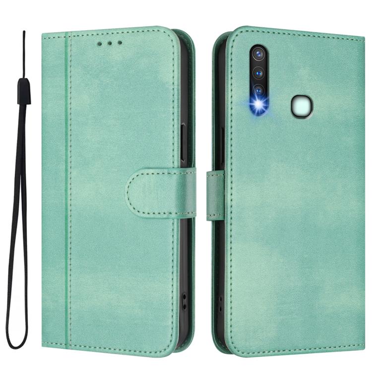 Line Splicing Buckle Retro Leather Phone Case, For vivo Y19 / U3 / Y5s / Z5i / U20, For vivo Y27 4G 2023 Global