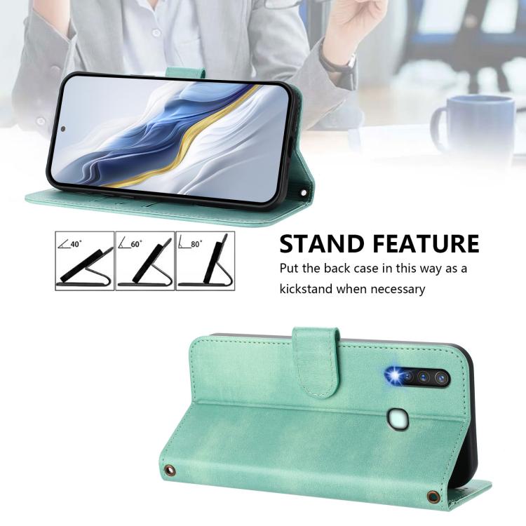 Line Splicing Buckle Retro Leather Phone Case, For vivo Y19 / U3 / Y5s / Z5i / U20, For vivo Y27 4G 2023 Global