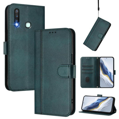 Line Splicing Buckle Retro Leather Phone Case, For vivo Y19 / U3 / Y5s / Z5i / U20, For vivo Y27 4G 2023 Global