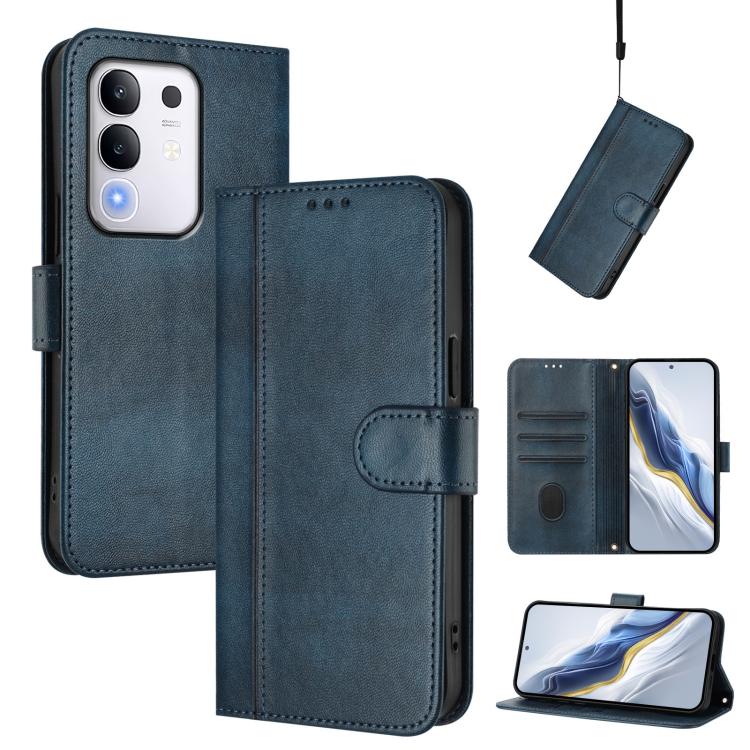 Line Splicing Buckle Retro Leather Phone Case, For vivo Y29 4G Global, For vivo V50 5G Global, For vivo S20 5G, For vivo S20 Pro 5G, For vivo V40 Lite 5G IDN / Y300 5G Global, For vivo V40 Lite 4G IDN / Y300 5G IDN
