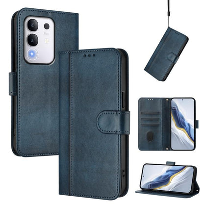 Line Splicing Buckle Retro Leather Phone Case, For vivo Y29 4G Global, For vivo V50 5G Global, For vivo S20 5G, For vivo S20 Pro 5G, For vivo V40 Lite 5G IDN / Y300 5G Global, For vivo V40 Lite 4G IDN / Y300 5G IDN