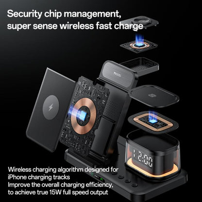 Yesido DS22 5 in 1 Multifunction Clock Wireless Fast Charge Station, For iPhone / Apple Watch / AirPods
