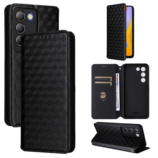 Cubic Grid Texture Flip Leather Phone Case, For vivo Y100 5G IDN / V30 Lite India, For vivo Y03 4G, For vivo S18 5G / V30, For vivo S18 Pro 5G, For vivo S18e 5G, For vivo X100 Pro 5G, For vivo V29e 5G Global / Y200 5G, For vivo S17 / S17 Pro / V29 5G