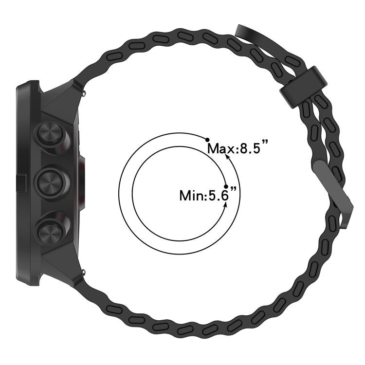 Ocean Dual Pin Buckle Silicone Watch Band, 24mm, 22mm
