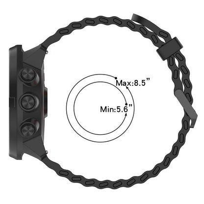 Ocean Dual Pin Buckle Silicone Watch Band, 24mm, 22mm