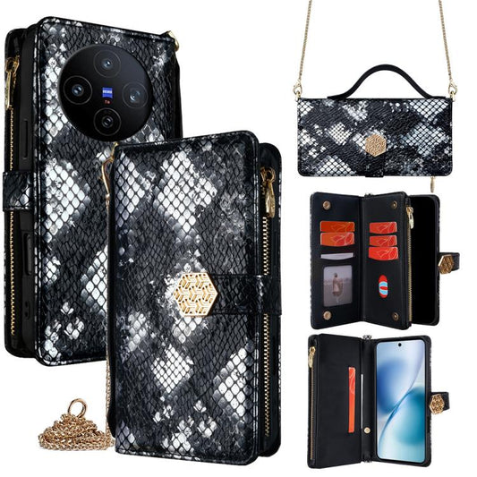 Crossbody Handle Snake Texture Leather Phone Case, For vivo X200s 5G, For vivo V50 5G