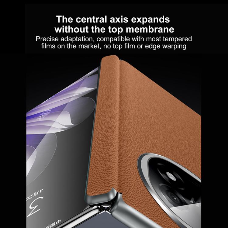 SULADA Frameless Top Layer Cowhide Leather Hybrid PC Phone Case, For OPPO Find N5
