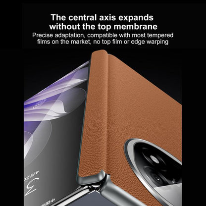 SULADA Frameless Top Layer Cowhide Leather Hybrid PC Phone Case, For OPPO Find N5