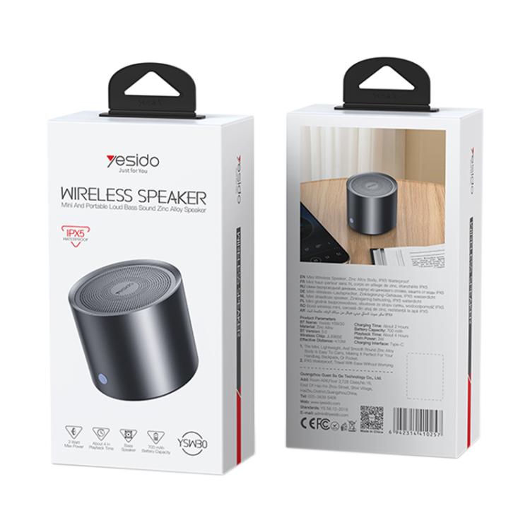 Yesido YSW30 3W IPX5 Waterproof Portable Zinc Alloy Bluetooth Speaker, YSW30