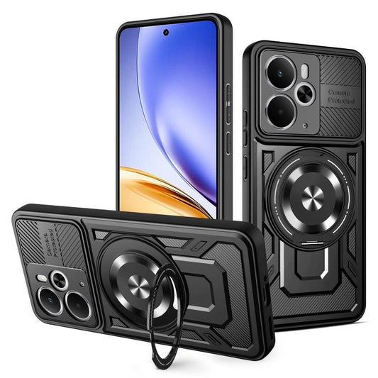 Armor Rotating Holder MagSafe Phone Case, For Realme 14 5G, For Realme 14 Pro+ 5G, For Realme 14 Pro 5G, For Realme 14X / V60 Pro / C75